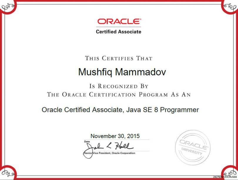 OCA-Java-SE-8-Programmer-Sertifikati