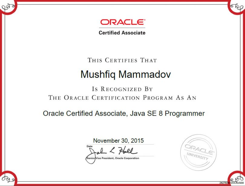 Java OCA certification